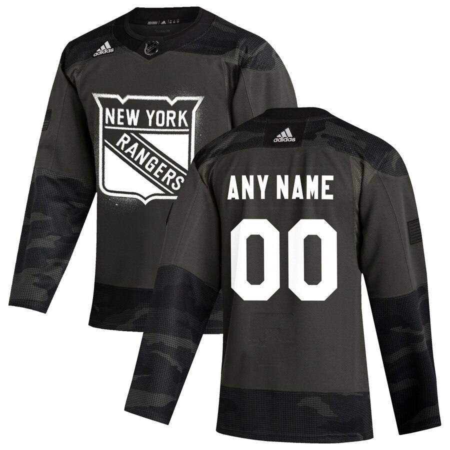 Cheap New York Rangers Adidas 2019 Veterans Day Authentic Custom Practice NHL Jersey Camo